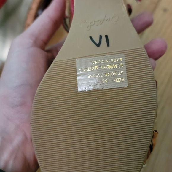 Qupid 8.5m Florsl Fabric Strappy Cork Wedge Heels - Picture 5 of 7